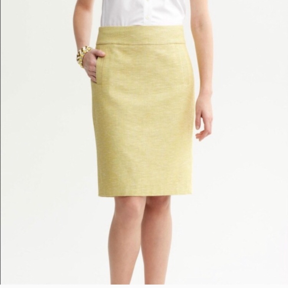 Banana Republic Tweed Skirt Yellow